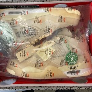 Jordan Off-White Sail 4’s size 9.5